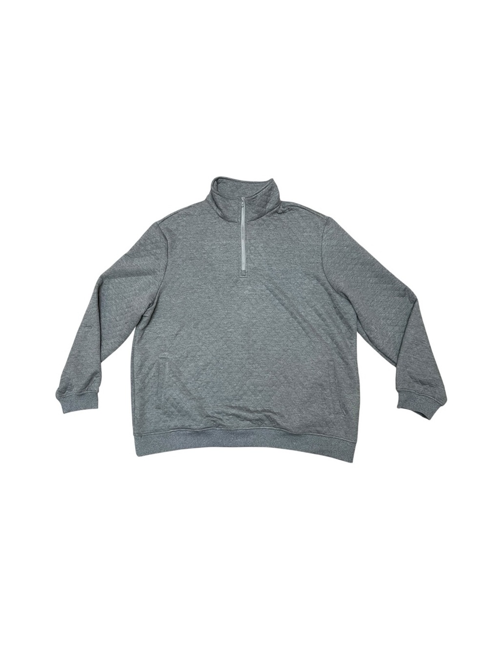 COOFANDY Men’s 3XL Gray Quilted Quarter Zip Pullover Sweatshirt NWT Athleisure